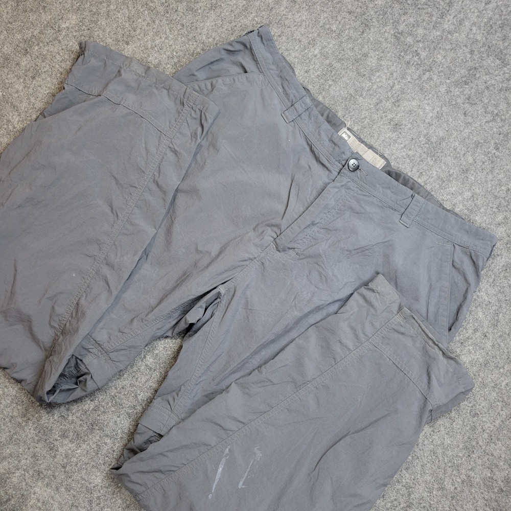 REI Coop Pants Mens XL/32 Gray Cargo Pocket Zip Off Convertible Hiking Outdoor